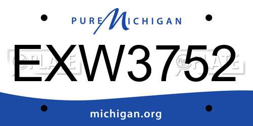 EXW3752 Michigan License Plate