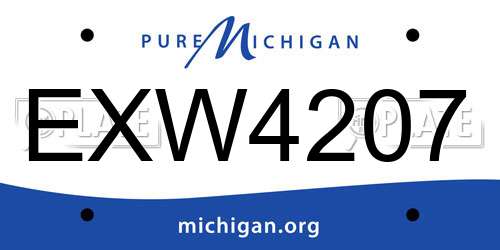 EXW4207 Michigan License Plate