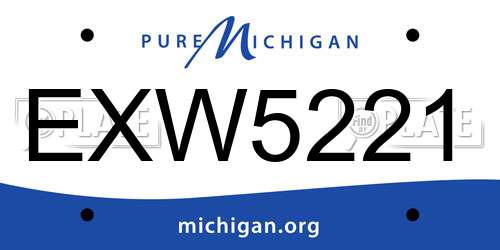 EXW5221 Michigan License Plate