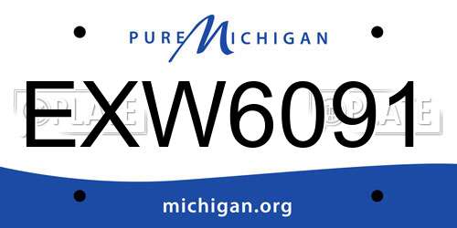 EXW6091 Michigan License Plate