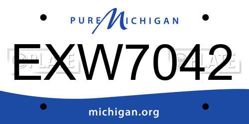 EXW7042 Michigan License Plate