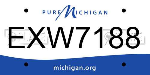 EXW7188 Michigan License Plate