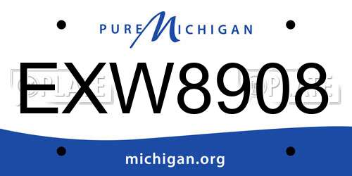 EXW8908 Michigan License Plate