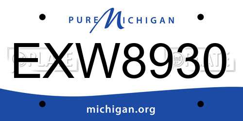 EXW8930 Michigan License Plate