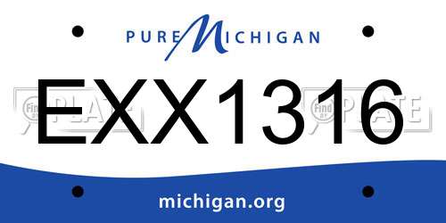 EXX1316 Michigan License Plate