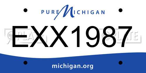 EXX1987 Michigan License Plate