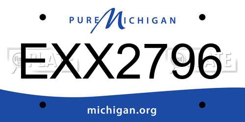 EXX2796 Michigan License Plate
