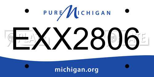 EXX2806 Michigan License Plate