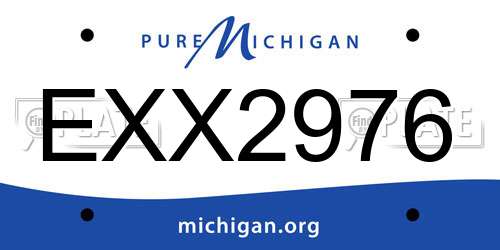 EXX2976 Michigan License Plate