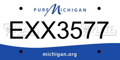 EXX3577 Michigan License Plate