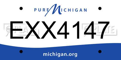 EXX4147 Michigan License Plate