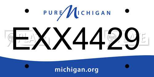 EXX4429 Michigan License Plate