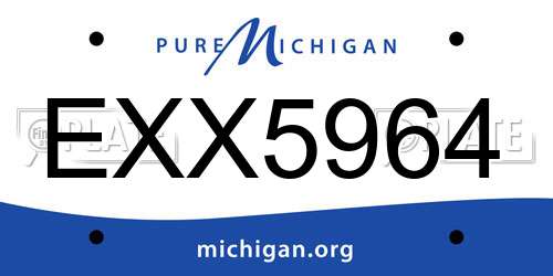 EXX5964 Michigan License Plate