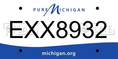 EXX8932 Michigan License Plate