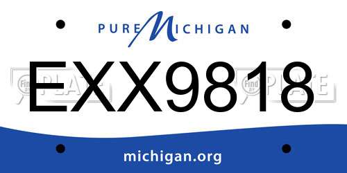 EXX9818 Michigan License Plate