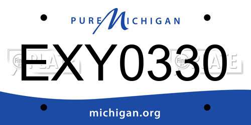 EXY0330 Michigan License Plate