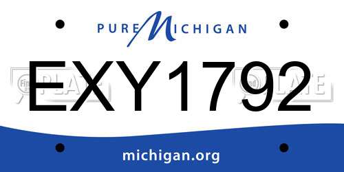EXY1792 Michigan License Plate