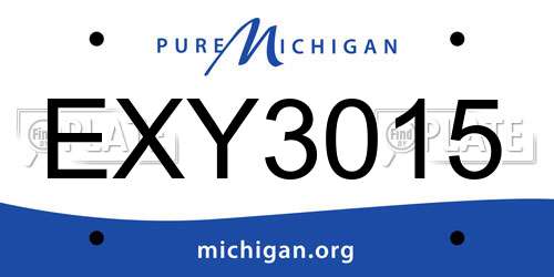 EXY3015 Michigan License Plate