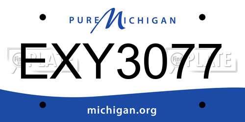 EXY3077 Michigan License Plate