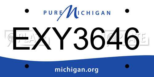 EXY3646 Michigan License Plate