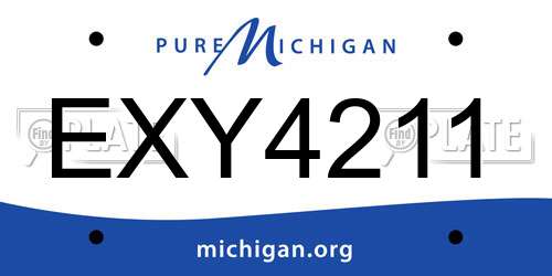 EXY4211 Michigan License Plate