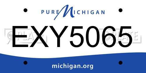 EXY5065 Michigan License Plate