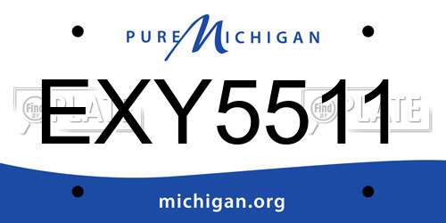 EXY5511 Michigan License Plate