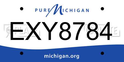 EXY8784 Michigan License Plate