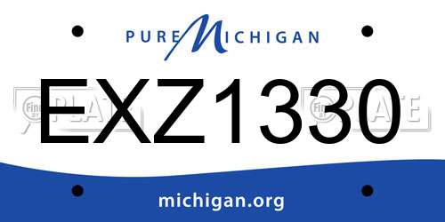 EXZ1330 Michigan License Plate