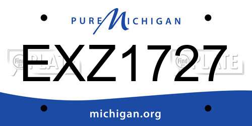 EXZ1727 Michigan License Plate