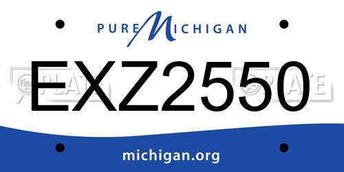 EXZ2550 Michigan License Plate