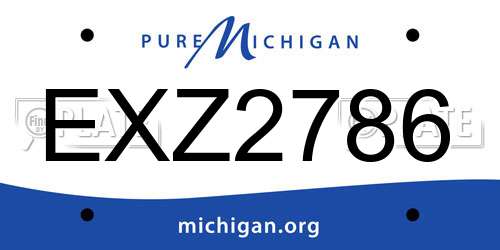 EXZ2786 Michigan License Plate