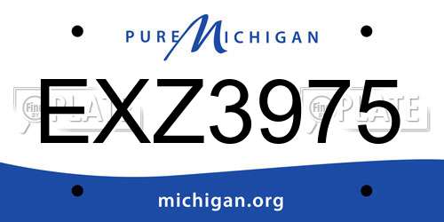 EXZ3975 Michigan License Plate