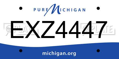 EXZ4447 Michigan License Plate