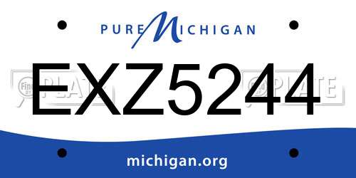 EXZ5244 Michigan License Plate