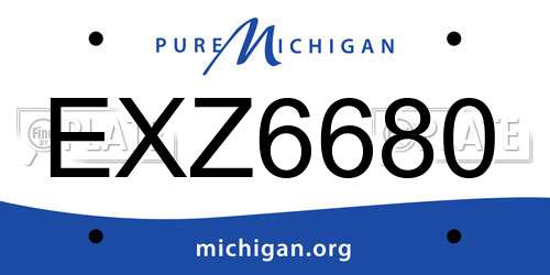 EXZ6680 Michigan License Plate