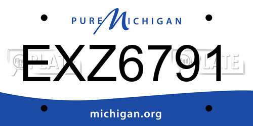 EXZ6791 Michigan License Plate