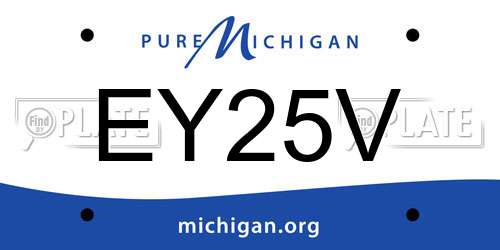 EY25V Michigan License Plate