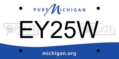 EY25W Michigan License Plate