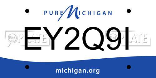 EY2Q9I Michigan License Plate