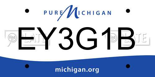 EY3G1B Michigan License Plate