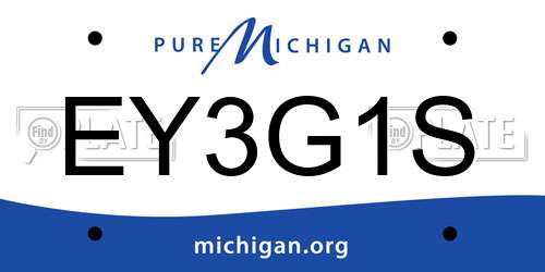 EY3G1S Michigan License Plate