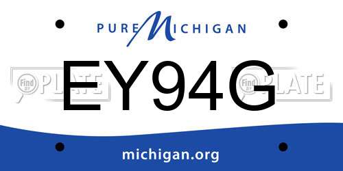 EY94G Michigan License Plate