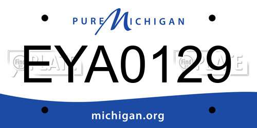 EYA0129 Michigan License Plate