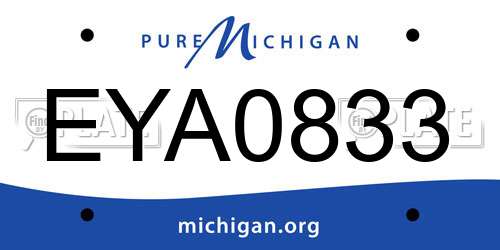 EYA0833 Michigan License Plate