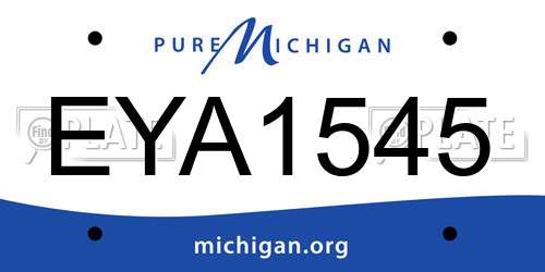 EYA1545 Michigan License Plate