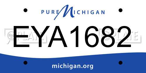 EYA1682 Michigan License Plate