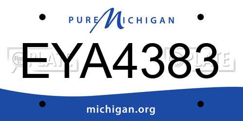 EYA4383 Michigan License Plate
