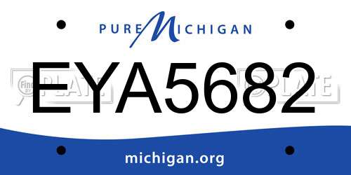EYA5682 Michigan License Plate