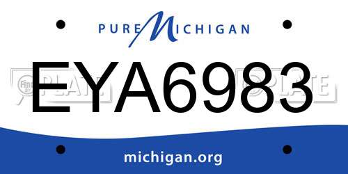 EYA6983 Michigan License Plate